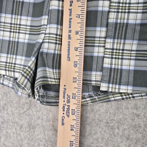 Plaid Green & White Pleated Skort With Side Slit Size S - Picture 10 of 11